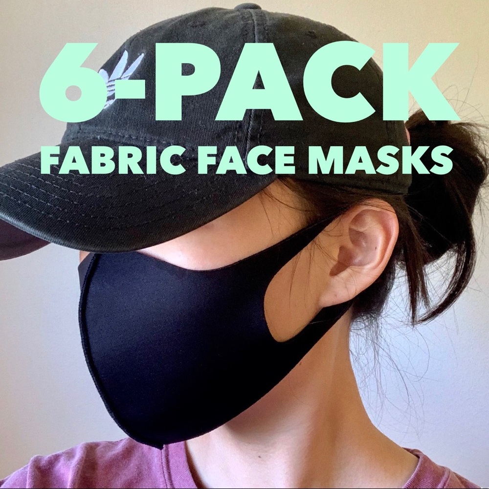 6 PACK—Reusable Fabric Face Mask Adult Unisex